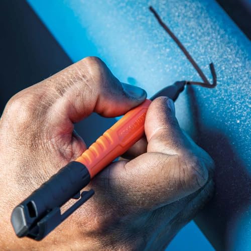 KLEIN TOOLS 861014 Skribes Fine Tip Permanent Markers, Black, Hard Hat Clip, Multi-Surface Jobsite Marker for Wet, Dry and Oily Surfaces, 4-Pack - style: 4-Pack Black