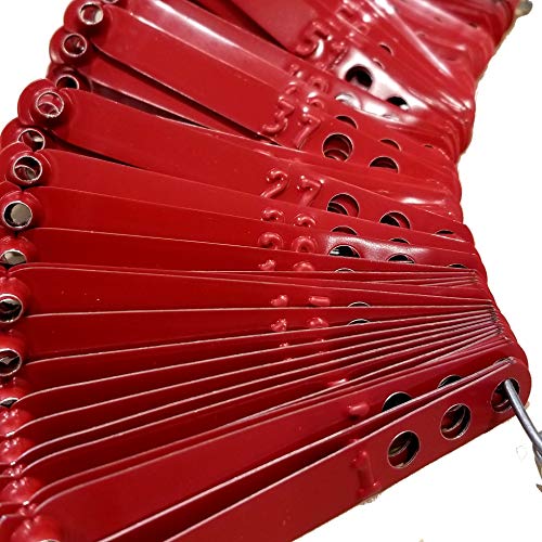 Pinnon Hatch Farms Leg Bands Custom Stamped Aluminum Chicken Poultry Duck Peacock Leg Rings Identification Tags (200, Red) - color: Red