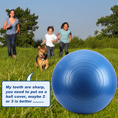 25" Horse Ball&Cover with Tabs, Herding Ball for Dogs Blue Heelers, Yellow Giant Horse Balls for Play for Horses to Play with