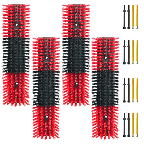 4pcs Livestock Scratch Brush Accessories With 16 Screws，Animal Back Scratching Brush for Cow,Cattle,Sheep, Horses,Pigs，Massage Grooming Tool（Red） - color: Red, size: 4 Pcs