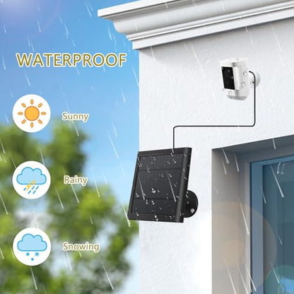 3 Pack - Solar Panel for Security Camera Spotlight Cam Plus/Pro(Battery) Stick Up Cam/Pro Wireless Outdoor with 10FT/3M Long Cable Dustproof Waterproof BK - color: Black