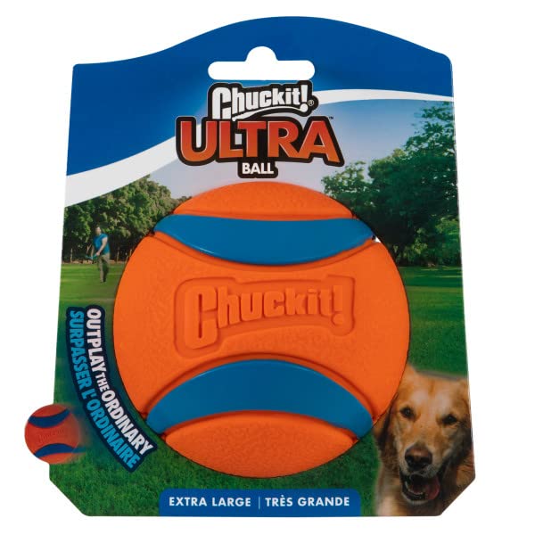 Chuckit! Ultra Ball Dog Toy - for Dogs 100+ lbs - Made from Durable Rubber - Super Bouncy - Floats in Water - 3.5-inch Diameter - Size XL (Pack of 2) - color: Ultra, size: XL (Pack of 2)