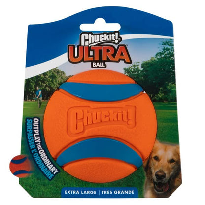 Chuckit! Ultra Ball Dog Toy - for Dogs 100+ lbs - Made from Durable Rubber - Super Bouncy - Floats in Water - 3.5-inch Diameter - Size XL (Pack of 2) - color: Ultra, size: XL (Pack of 2)