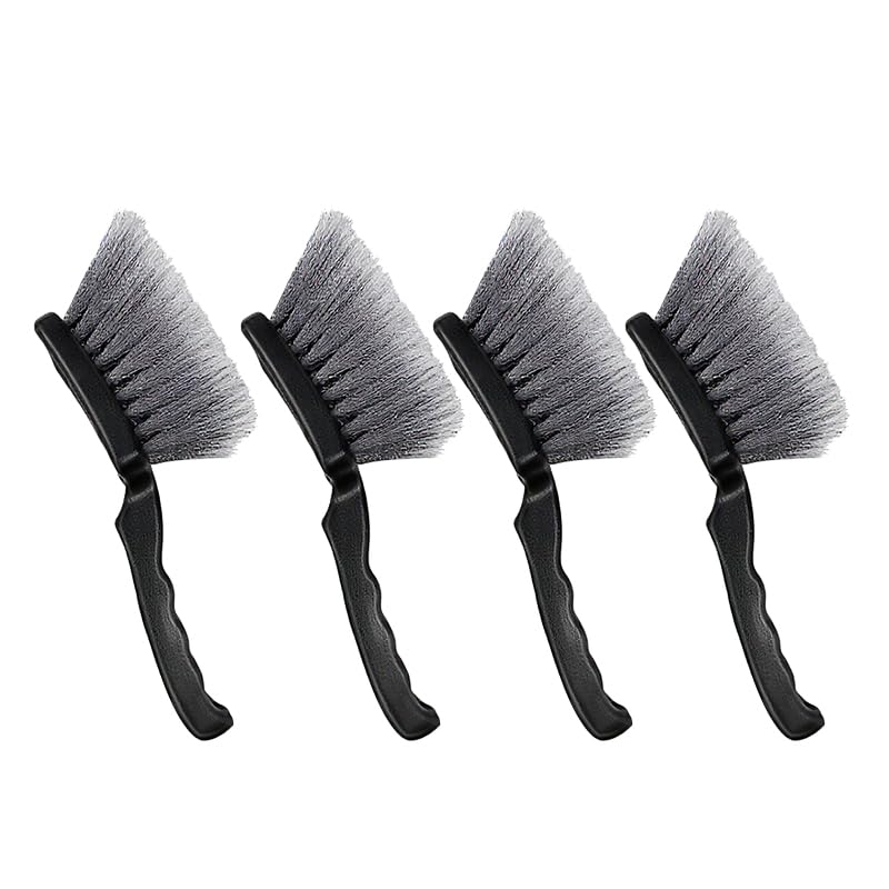 4PCS Professional Heavy Duty Cleaning Brushes Set for Bird Baths, Car Tires, Feeders, with Ergonomic Handles and Hanging Holes for Easy Storage