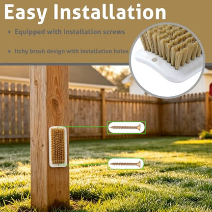 2-Pack Pig Enrichment Scratch Brush – Stress Relief for Pets | Self-grooming tool for mini pet pigs. Helps increase enjoyment. Suitable for pigsties, fences, Wooden Stakes and courtyards
