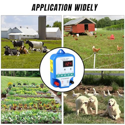 Electric Fence Charger - Multi-Powered, 12 kV 3 Joules High-Power Output Energizer with LED Display, Repels Large Wildlife - Ideal for Livestock, Pet, Poultry, Gardens, Orchards Protection