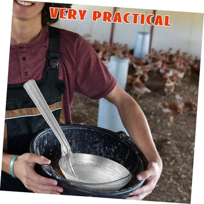 BESPORTBLE Heavy Duty Iron Water Ladle for Garden and Farm Use Long Handle Feed Scoop for Animal Feeding and Watering Livestock