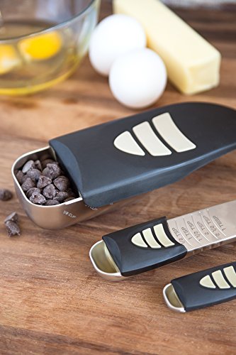 KitchenArt Baker’s Pro Adjust-A-Measure Set, 4-Piece, Satin | Adjustable Teaspoon, Tablespoon, 1/2 Cup Scoop & 2 Cup | All The Essentials For Baking & Cooking | Kitchen Gadgets & Gifts - size: 4-Piece Set