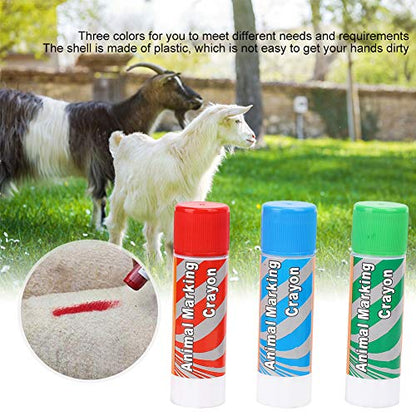 Livestock Crayon, 12Pcs Large Livestock Marking Crayons, Red Green Blue Color Marker Pens for Pigs, Animal Identification,
