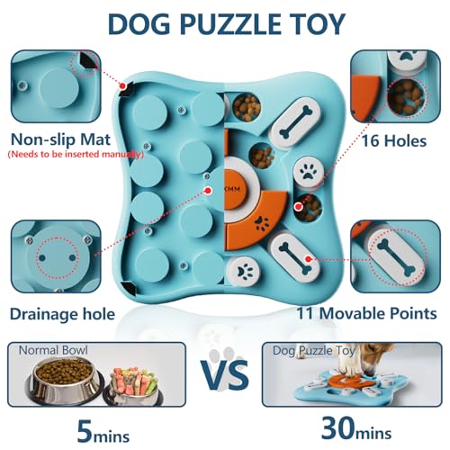 FOXMM Interactive Dog Treat Puzzle Toys for IQ Training & Mental Stimulating,Fun Slow Feeder,Large Medium Small Dogs Enrichment Toys with Squeak Design,Ideal Gifts for Puppies,Cats,Dogs - style: S-Level 2