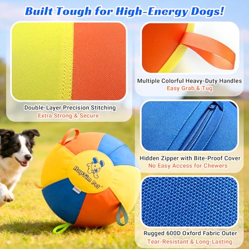 Hap Tim Herding Ball for Dogs 18 Inch Interactive Large Dog Ball with Handles Durable Outdoor Training Dog Toy for Medium to Large Dogs Corgis Australian Shepherd Cattle Dog Border Collie & Horses