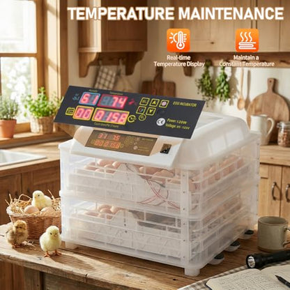 Winado Incubators for Hatching Eggs, 96 Egg Incubator with Automatic Egg Turning & Temperature Control, Egg Candler, and Day Counter for Chicken, Duck, and Quail Eggs Hatching