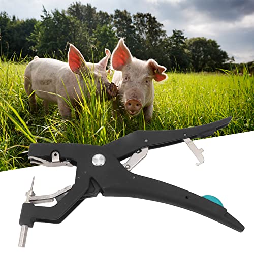 Livestock Tag Applicator Alloy Steel Automatic Hydraulic Tag Pliers for Farm Animals Cattle Sheep Pig Goat