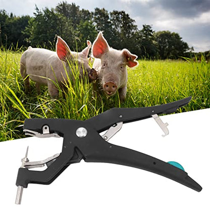 Livestock Tag Applicator Alloy Steel Automatic Hydraulic Tag Pliers for Farm Animals Cattle Sheep Pig Goat