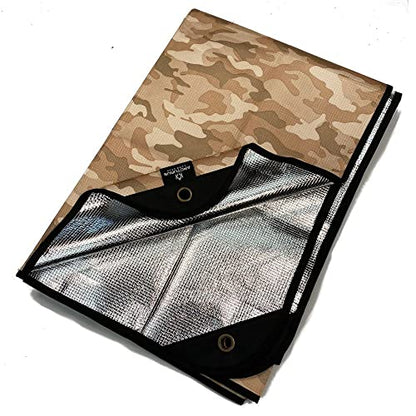 Arcturus All-Weather Outdoor Survival Blanket, Thermal Emergency Blanket, Reflective Heat Tarp with Grommets, Lightweight for Camping, Backpacking, Hiking & Emergency Car Kits, Desert Camo, 60x82in - color: Desert Camo