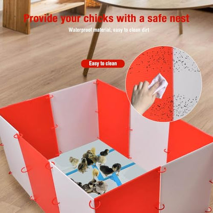 Brooder Box for Chicks, DIY Shape & Large Space Chicken Brooder Kit Holds Up to 15 Baby Chicks, Durable & Strong Chicken Brooder Box for Safe Growing, Easy to Store & Clean