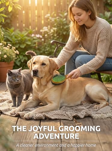 TAKAVU Pin & Bristle Pet Brush for Dogs & Cats - Double Sided Grooming Tool Detangles, Removes Loose Hair & Conditions Coat - Wood Handle - color: Black Boar Bristle & Pin Brush