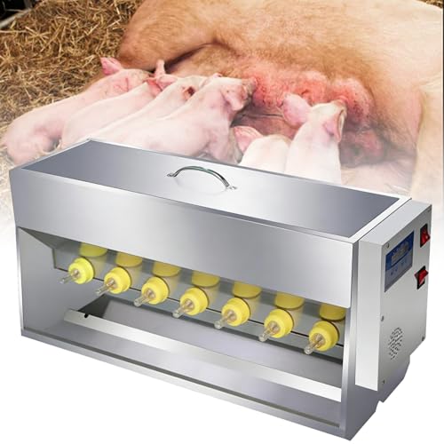 Automatic Piglet Feeder Machine with Sound Simulation, Double-Sided Sile Nipples, 10 Nipples for Efficient Milk Feeding and Lactation Support for Healthy Growing Piglets - size: 14Nipples