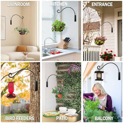 AJART Hanging Plant Hanger Outdoor: 2 Pieces Bird Feeder Wall Hooks - 16-Inch Heavy-Duty Plant Bracket Hook for Hanging Flower Baskets - size: 16 Inch, style: Heavy Duty Plant Hook