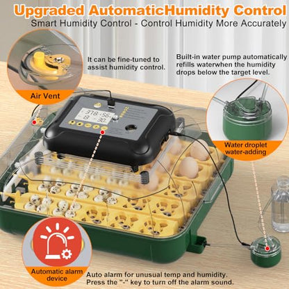 25 Egg Incubator for Hatching Eggs with Automatic Egg Turning, Temperature & Humidity Display, Hatch Day Countdown, Auto Water Refilling System, Egg Candler, Multifunctional Egg Tray for Chicken - size: M- 25 Chicken Eggs