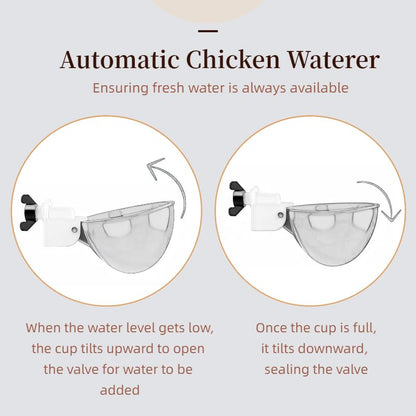 Chicken Waterer Cups 5 Packs,Duck Chick Waterer Chicken Feeder Cups,Automatic Waterer Feeder with Anti-Leak System for Chicken,Duck,Goose,Bunny(Orange) - color: Orange
