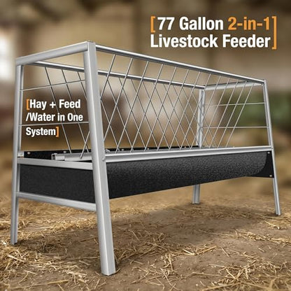 Hay Holder, 77 Gallon high Capacity Container, tilt-Proof Weatherproof Design, Design with Drainage Holes, for Horse and Sheep Feeding Zones