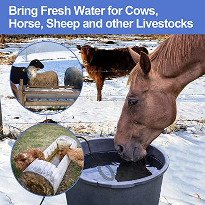 250W De-icer Submergible Bird Bath Heater Aluminum Cast for Livestock Poultry Horses, Cows, Birds, Wildlife Drinking Indoor Outdoors in Winter with 10 Foot Cord Birdbath Water Heater