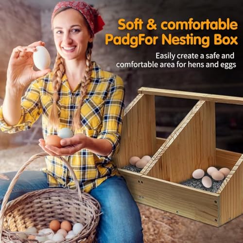 Chicken Nesting Box Pads | 4PC Washable Nesting Mats (12"x12") - Durable Plastic Coop Liners, Odor-Proof Chicken Bedding for Indoor/Outdoor Laying Boxes (4pack-Gray) - size: 4pack-Gray