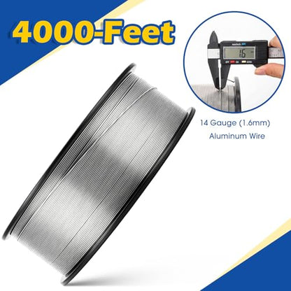 Gisafai 4000 ft 16 Gauge Aluminum Wire for Electric Fencing, Aluminum Alloy Wire for Electric Fencing, High Conductivity & Durability - size: 4000 ft 16 Gauge