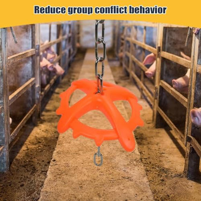 Hanging Piglet Chew Toy - Domestic Animal Anti-Fighting Toy | High Strength Entertainment Device with Chain to Consume Excess