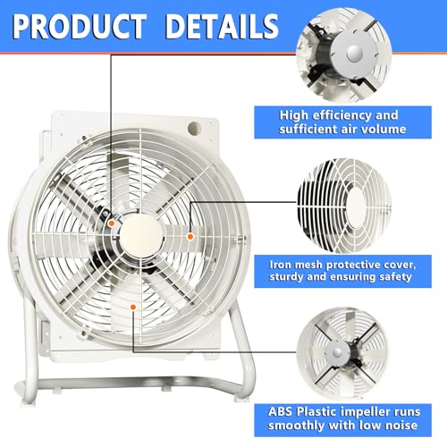 Air Circulator High Speed Air Ventilation Floor Fan 3470CFM Heavy-Duty Standing Fan for Greenhouse, Factory, hotel, 120V/60Hz,1720RPM Greenhouse Fan