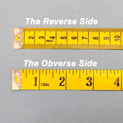 2 Pack Soft Tape Measure Double Scale 120-inch/300cm, Fabric Craft Tape Measure & Medical Body Measurement, Sewing Flexible Vinyl Ruler & Measuring Tape for Body Weight Loss (Yellow*2) - color: Yellow*2