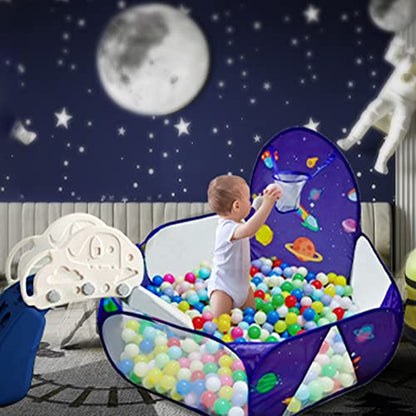Kids Ball Pit, Pop Up 3+Children Play Tent, Toddler Ball Pool Baby Crawl Playpen with Basketball Hoop, Portable Toys for Girls Boys, 4 ft / 120 cm, Balls Not Included, Spaceship - style: Spaceship