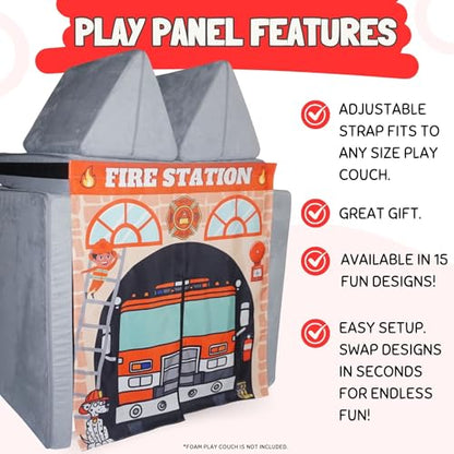 Couch Swag Play Panel for Childrens Foam Sofa Kids Couch (Firehouse) - style: Firehouse