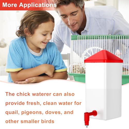ZenxyHoC Baby Chick Waterers 2 * 0.26 Gal with Versatile- and Horizontal Nipple Drinkers - color: White, size: 2 x 0.26 Gal