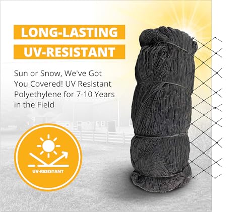 Stromberg’s 2” Mesh Heavy Duty Knotted Aviary Netting, UV Resistant Polyethylene Fiber for Game Birds, Pheasants & Poultry, 85 Lbs Break Strength Durable Against Weather and Predators, Size 25' x 25' - style: 2" Netting - 25' x 25'