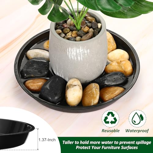 PATIKIL 5 Pack Large Plastic Plant Saucer, 22 Inch Plant Tray for Pots Round Plant Dish Plant Drip Trays Water Tray for Indoors Outdoors Garden, Black - size: 22 Inch