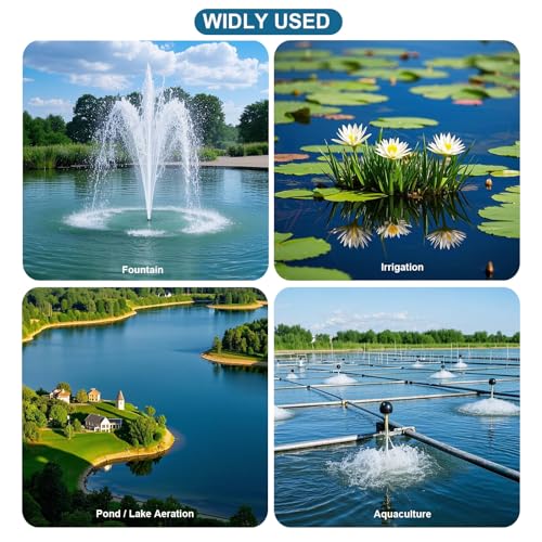 3/8 Inch Self-Sinking Aeration Hose, Heavy-Duty Weighted Pond Tubing with 8 Stainless Steel Clamps and 4 Copper Menders for Ponds, Lakes, Aquaculture (100 FT)