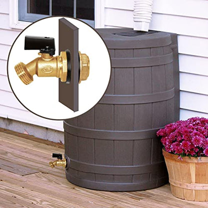 Joywayus Brass Water Container/Rain Barrel Spigot 3/4" Threaded Quarter Turn Ball Valve with Bulkhead Fitting, Suitable for Garden Hose Thread Connection - style: Style 1
