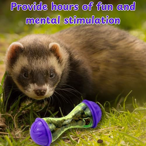 Ferret Treat Ball Interactive Toy Balls for Small Animal, Enrichment Toys Ferrets Dry Food Ball for Ferrets Guinea Pig Rat Chinchilla Hedgehog Bunny, Pet Ferret Accessories (L, Bone) - size: L