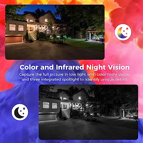 Sovmiku CA3 AI Auto Tracking Mini 2K Security Camera Wireless Outdoor, Two-Way Audio, Easy to Setup, 9.8Ft Power Cable,360° View, Color Night Vision, Audible Flashlight Alarm, 180 Days Exchange Policy