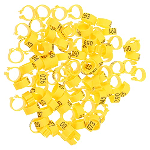 iplusmile Numbered Pigeon Leg Bands 100 Pcs Plastic Bird Foot Rings Easy Clip-on Identification Rings for Small Poultry Breeding and Tracking