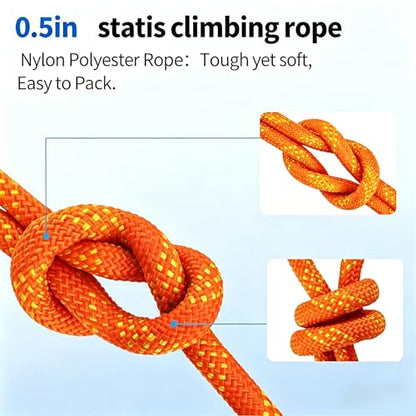100Ft 1/2 Inch Heavy Duty Climbing Rope - for Tree Swing, Pulling, Outdoor & Gym Use (Orange) - size: 100ft-Orange