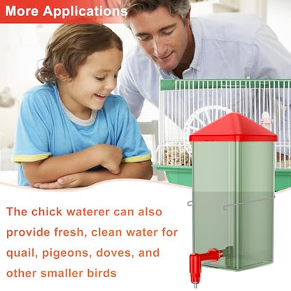 ZenxyHoC Baby Chick Waterer 0.26 Gal with Versatile- and Horizontal Nipple Drinker - color: Green, size: 0.26 Gal