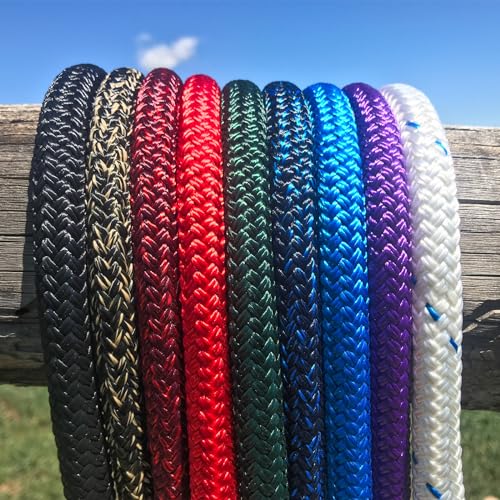 PARELLI 12 Foot Training Rope - Strong Everyday Use All-Purpose Horse Lead Rope with Loop & Latigo Popper | 9/16" Diameter Smooth Yachting Braid, Purple - color: Purple
