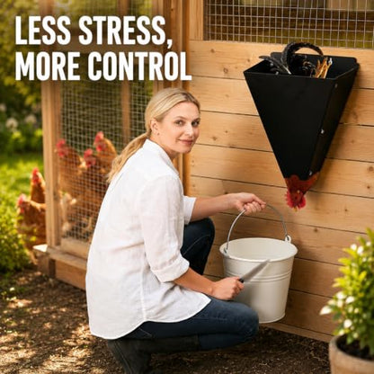 Chicken Processing Cone - Medium Poultry Restraining Cone for Chickens, Broilers & Roosters up to 15 lb, Heavy Duty Steel Chicken killing Cone for Backyard & Small Farm, Flat Back Mount Design