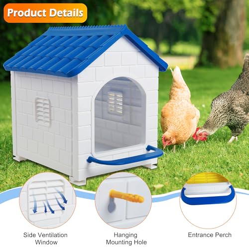 Nesting Boxes for Chicken, Plastic Single Compartment Chicken Nesting Box for Laying Eggs for Hens, Ducks and Poultry - Blue - color: Blue