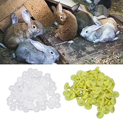 Ear, 100PCS Numbered Livestock Ear Tag with 001100 Number for Cow Calf Goat Sheep Pig Identification, Yellow