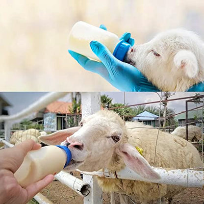 25Pcs Cow Calf Milk Drink Nipple, Soft Silicone, Goat Milk Bottle Topper, Feeding for Sheep Goat Pup Dog, Farm Supplies (Blue) - color: Blue