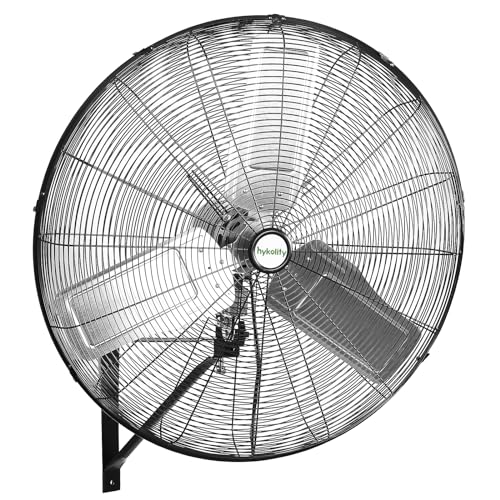 hykolity 30 in. High Velocity Industrial Wall Fan, 9500 CFM 3-Speed Wall Mount Oscillating Fan, Heavy Duty Shop fan for Garage, Warehouse, Workshops, Commercial and Factory, UL Listed - size: 30 inch
